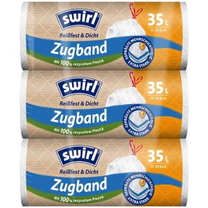 Sacose de gunoi Swirl 35L, rezistente si impermeabile, 3 x 11 bucati