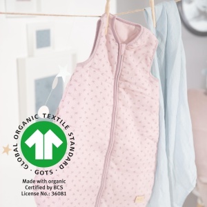Sacul de dormit Roba Lil Planet 90 cm bumbac organic GOTS culoare rozmauve - Img 6