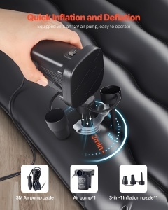 Saltea auto gonflabila VEVOR X1 negru cu pompa si accesorii pentru SUV si MPV - Img 5