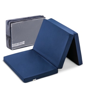 Saltea pliabila Hauck Sleeper Navy 120x60 cm pentru patuturi de calatorie cu husa de transport