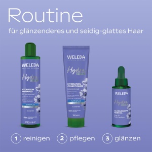 Sampon hidratant WELEDA Bio Hydra Shine cu Hyaluron si Alpen-Lein 250ml - Img 6