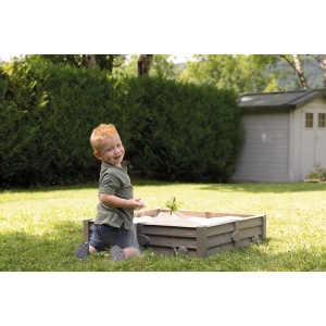 SandBox Smoby 2-in-1 Square Garden - 76x76 cm, Plastic reciclat, Cu fund - Img 3