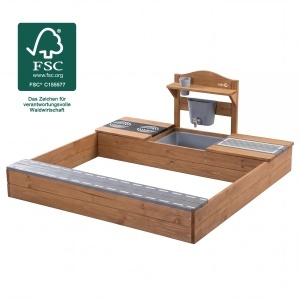 Sandkasten din lemn cu Matschkuche - FSC - Teak, pentru copii de la 12 luni - Img 8