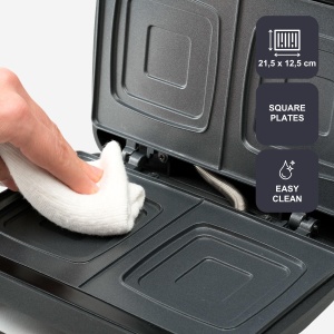 Sandwich Maker BLACKDECKER BXSA753 750W Placi Antiaderente Compact si Usor de Depozitat - Img 3