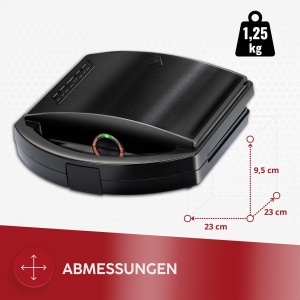 Sandwich Maker MPM MOP-50M 750W, 4 Sandwichuri, Antiaderent, Negru - Img 2