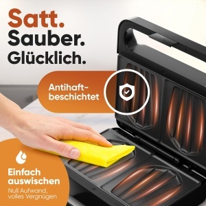 Sandwich Maker ProfiCook PC-ST 1297 750W Placi antiaderente Maner izolat termic - Img 4