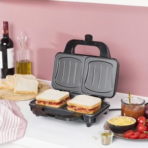 Sandwich Maker Tristar SA-3060 - Farfurii pentru gratar extra adanci - doua portii la un moment dat negru - Img 2