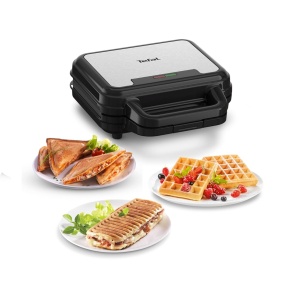 Sandwich-Waffel-Panini Maker Tefal SW383D10, 700W, Antiaderent, Negru - Img 2