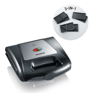 Sandwichmaker SEVERIN SA 2968 3-in-1 1000W Placi Intercambiabile Negru