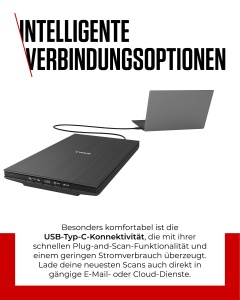 Scaner Canon Lide 400 (suport plat A4, senzor CIS, 4.800 x 4.800 DPI, sursa de alimentare USB, 5 butoane de scanare, suport pentru plasare verticala) negru - Img 6