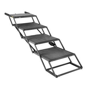 Scara pentru caini VEVOR 4 trepte, suport 113 kg, pliabila, rampa auto - Img 9