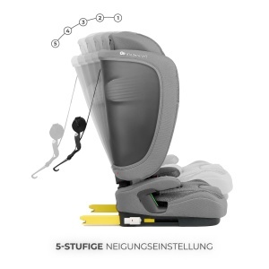 Scaun Auto Kinderkraft FIX2GO, 76-150 cm, cu Isofix, Gri - Img 5