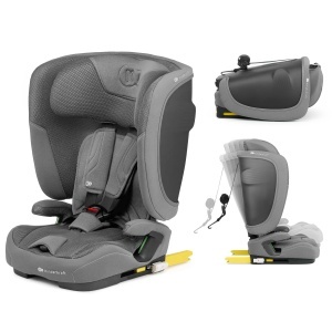 Scaun auto Kinderkraft FIX2GO i-Size 76-150 cm pliabil gri sistem ISOFIX