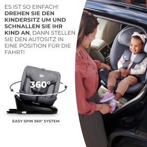 Scaun Auto Kinderkraft I-GROW, 0-36 kg, 360 rotire, gri - Img 5
