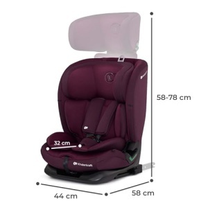 Scaun Auto Kinderkraft ONETO3, 9-36 kg, cu Isofix, Culoare Cherry Pearl - Img 14