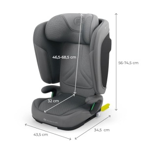 Scaun auto Kinderkraft UNITY 2 i-Size pliabil 100-150 cm gri reglare tetiera si spatar - Img 10