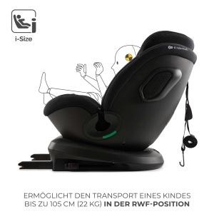 Scaun auto Kinderkraft XPEDITION 3 I-SIZE 40-150 cm, Rotativ 360, Negru - Img 4