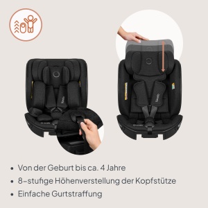 Scaun Auto Lionelo Moxie Next i-Size 40-105 cm, Rotativ 360, ISOFIX, Protectie Laterala - Img 4