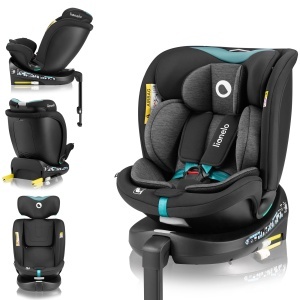 Scaun auto pentru copii LIONELO NAVY i-Size, 40-150 cm, rotativ 360, ISOFIX