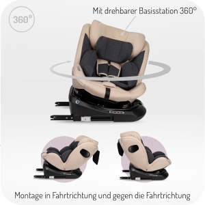 Scaun auto pentru copii MoMi EMI, 0-12 ani, 360 rotativ, ISOFIX, 3-36 kg - Img 6