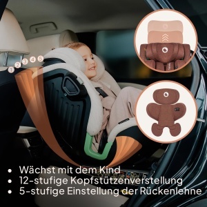 Scaun auto rotativ Lionelo Harmony i-Size 360deg ISOFIX pentru copii 40-150 cm cu tetiera ajustabila - Img 7