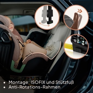 Scaun auto rotativ Lionelo Harmony I-Size 360deg sistem ISOFIX reglaj spatar si tetiera - Img 3