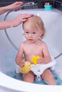 Scaun de baie pentru bebelusi Rotho Babydesign, rucsfeste, 7-16 luni, PerlsilberAlb - Img 6