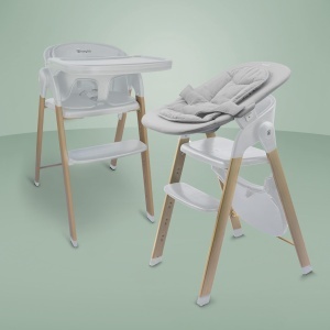 Scaun de masa babyGO Levels Newborn, alb, pliabil, suport 110 kg - Img 2