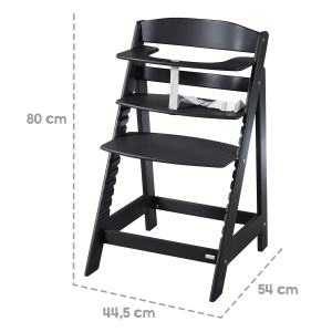 Scaun de masa Babyhochstuhl Sit Up Flex - din lemn, ajustabil, negru - Img 4
