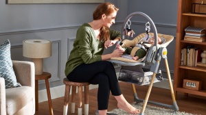 Scaun de masa copii Kinderkraft LASTREE, 2 in 1, gri, cu functie de inclinare - Img 8