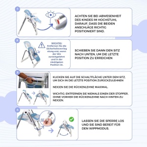 Scaun de masa copii Mobiclinic Nala 2 in 1 cu functie de balansoar pliabil 6-36 luni - Img 2