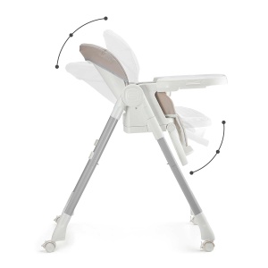 Scaun de masa Kinderkraft TULO 3-in-1, Bej, 5 inaltimi, 3 pozitii spatar - Img 6