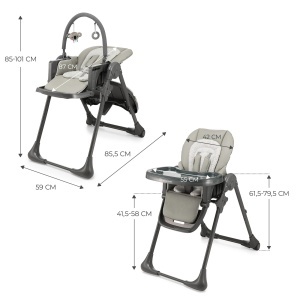 Scaun de masa Kinderkraft TUMMIE 2 in 1, adaptabil, gri - Img 11