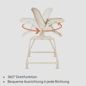 Scaun de masa Lionelo Maddie 3-in-1 cu functie de rotire 360, bej - Img 4