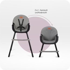 Scaun de masa pentru copii MoMi REKI 3 in 1 Negru - cu inaltime ajustabila si suport pentru picioare - Img 3