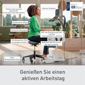 Scaun ergonomic Leitz Ergo Active 65770095 negru reglabil pe inaltime cu roti - Img 7