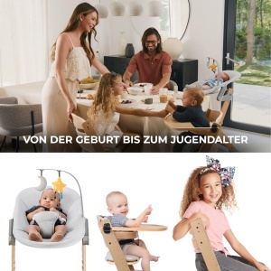 Scaun inalt Kinderkraft ENOCK, multifunctional, din lemn de fag, ajustabil - Img 3