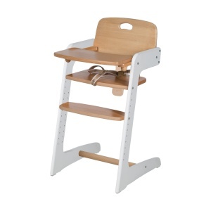 Scaun inalt pentru copii Roba Kid Up - din lemn bicolor, cu cotiere ajustabile