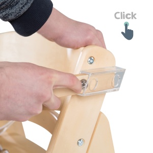 Scaun inalt pentru scara roba 'Sit Up Click & Fun', scaun inalt cu scandura si suport detasabil, inchidere inovatoare cu clic, creste odata cu copilul de la scaun inalt pentru bebelusi la scaun pentru tineret, lemn, natural - Img 8