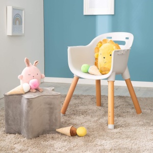 Scaun inalt si scaun pentru copii roba StyleUp Wood, gri, 2in1 - Img 3