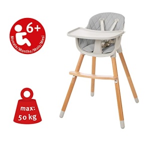 Scaun inalt si scaun pentru copii roba StyleUp Wood, gri, 2in1 - Img 13