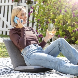 Scaun pliabil InnovaGoods Sitinel negru-gri spatar reglabil design modern - Img 9