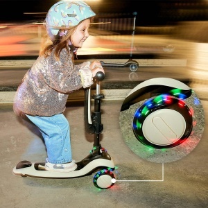 Scooter echilibrat Kinderkraft Halley 2-in-1, inaltime sezut ajustabila 25-33 cm, LED-uri, verde - Img 7