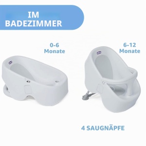 Sediu de dus pentru bebelusi Chicco Bubble Nest, gri, recomandat de la nastere pana la 11 kg - Img 4