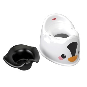 Sediu toaleta pentru copii Fisher-Price Pinguin, cu manere, design prietenos - Img 6