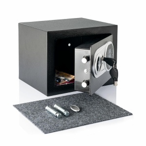 Seif electronic InnovaGoods, din otel ranforsat, sistem de siguranta dublu, compact