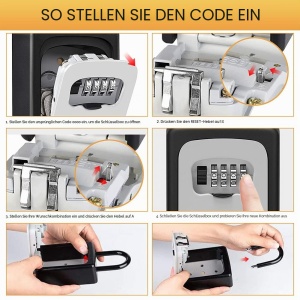 Seif pentru chei GRIFEMA GA1004, 4 cifre, rezistent la intemperii, capacitate 5 chei - Img 4