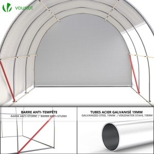 Serra VOUNOT 3x2x2m, Folie Protectie Plante, Alb - Img 7