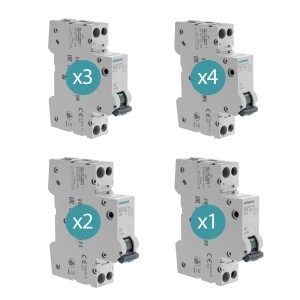 Set 10 Intrerupatoare Modulare Siemens, 10A-32A, Protectie Impotriva Supraincarcarii