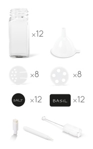 Set 12 Borcane Condimente Metaltex 110 ml Etichete si Accesorii Incluse - Img 7
